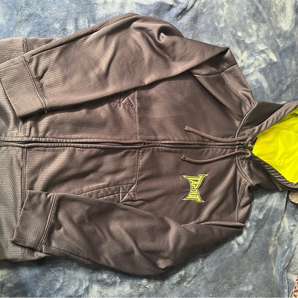 Gray Tapout Hoodie with Yellow Accents